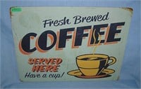 Fresh Brewed Coffee Served Here retro style advert