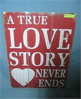 A True Love story never ends retro style advertisi