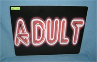 Adult neon style retro style advertising sign