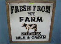 Fresh from the farm fresh milk and cream all metal