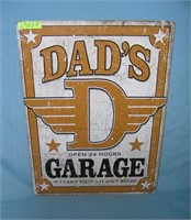 Dad's Garage open 24 hours retro style advertising