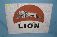 Lion gas and oil company retro style advertising s