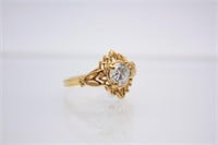 10k Gold Plated Ring with Clear Stone