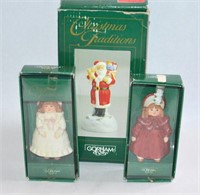 3 Gorham Christmas Traditions Santa Musical & 2
