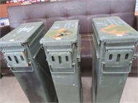 Three Projectile Ammo Cans, 32" Tall