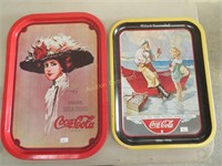 Two Vintage Coca-Cola Trays, Metal