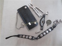 Leather Wallet,  Multi-Tool, Harley Keychain & Mor