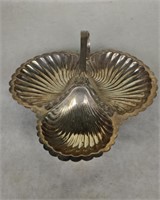 Silver Plate Triple Shell Serving Dish