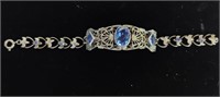 Blue Stone Filigree Bracelet