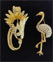 Vintage Gold Tone Brooches