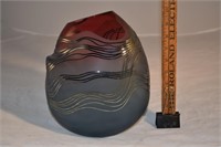 Jim & Connie Grant glass: sand blasted grey with s