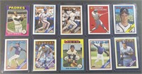 10 MLB Sports Cards - Winfield, Nolan & Others