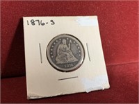 1876-S UNITED STATES SILVER SEATED QUARTER DOLLAR