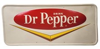Antique Dr. Pepper Chevron Sign 39 3/4"x 17 3/4"
