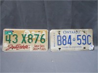 license plates ontario, south dakota