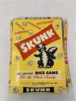 Skunk Dice Game 1953 in Box missing some pieces.