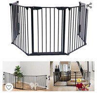 tonchean Foldable Fireplace Fence Wide Pet Gates