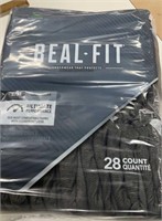 2 packs/28 count real fit underwear s/m