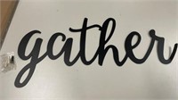 Metal wall art gather sign