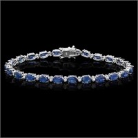 `14k Gold 12.00ct Sapphire & 0.50ct Diamond Bracel
