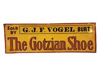 Antique Gotzian Shoe Sign 19 3/4" x 6 1/2"