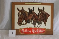 EARLY ROLLING ROCK ADVERTISEMENT SIGN