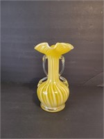 Vintage Hand Blown Vase ( Yellow)