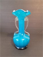 Vintage Hand Blown Vase (Blue)