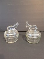 2 Clear Candy Dishes