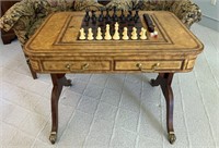 Maitland Smith Flip Top Game Table Brass Paw Feet