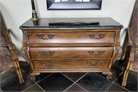 Black Marble Top Bombay Style Chest