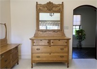 Antique Carved Dresser w/ Mirror