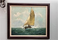 J. Braun Original Nautical Oil Painting