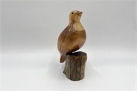 Wood Carved Bird Figurine