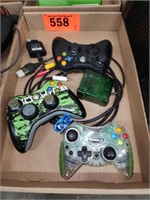 3 XBOX CONTROLLERS-  AND OTHER ITEMS