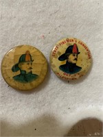 2 Vintage Fire Fighter Buttons
