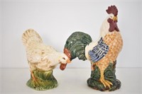 2 CERAMIC ROOSTERS