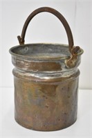 COPPER TINNED BUCKET - 9.25" HIGH X 9.5" DIAMETER