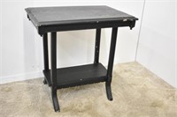 TABLE WITH BOTTOM SHELF - 29.5" H X 30" WIDE X 20"