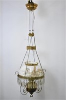 HANGING OIL LAMP - TOTAL LENGTH IS 4 FEET PICTURED