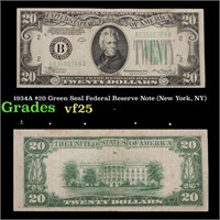 1934A $20 Green Seal Federal Reserve Note (New Yor