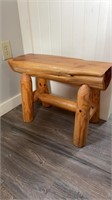 Small Wood Carved Bench
