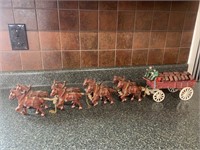 Cast Iron Horse Team and Beer Wagon