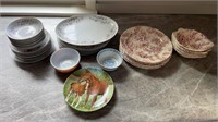 Assorted china plates & bowls