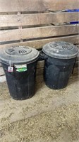 (2) 32 gallon trash bins