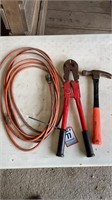 Electrical cord, hammer & bolt cutter