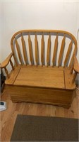 Oak bench with storage
