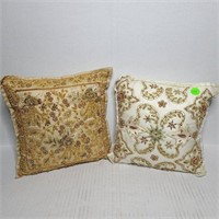 Vintage Hand Embroidered 100% Silk Pillows Small