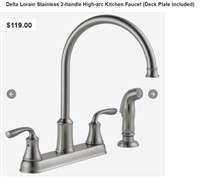 Delta Lorain Stainless 2 Handle Faucet
