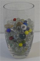 Glass Vase with Marbles Rocks...